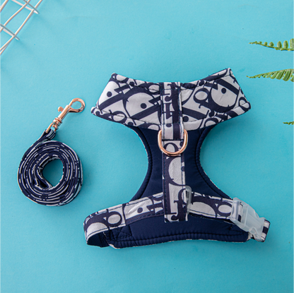 DD Classic Elegance Monogram Harness & Posh Leash