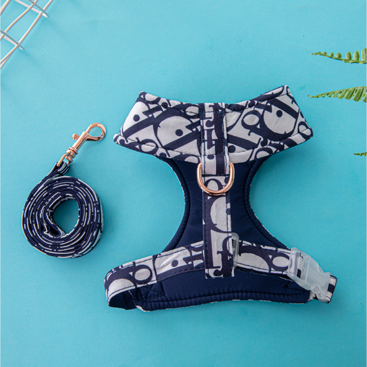 DD Classic Elegance Monogram Harness & Posh Leash