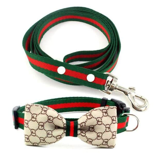 GG Bow Tie Collar Leash Redux Set
