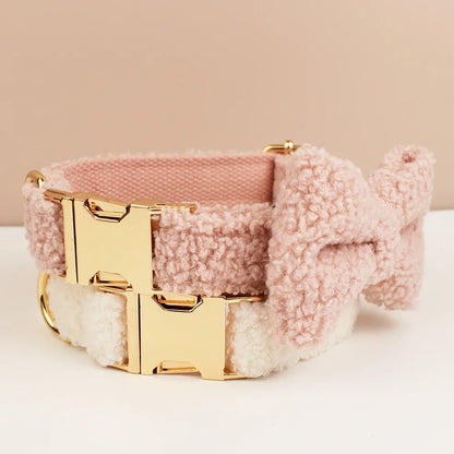 Teddy Bow Collar And Leash Vintage Set
