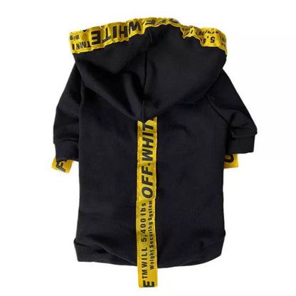 Woof White Yellow Stripe Heritage Hoodie